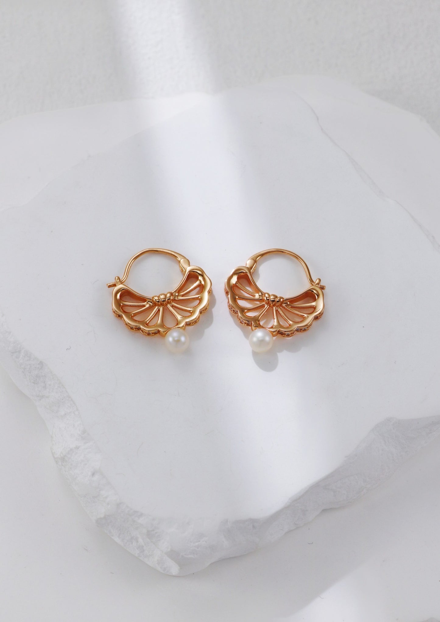 Tassel Belle Feather Series Pearl Necklace and Earrings
