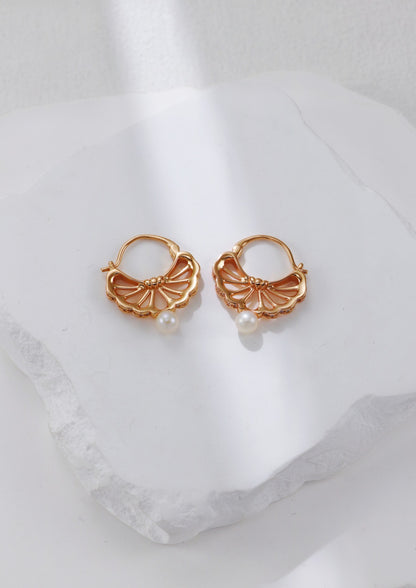 Tassel Belle Feather Series Pearl Necklace and Earrings