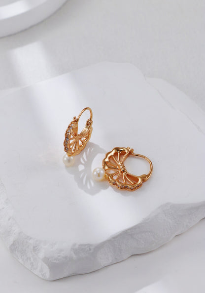 Tassel Belle Feather Series Pearl Necklace and Earrings