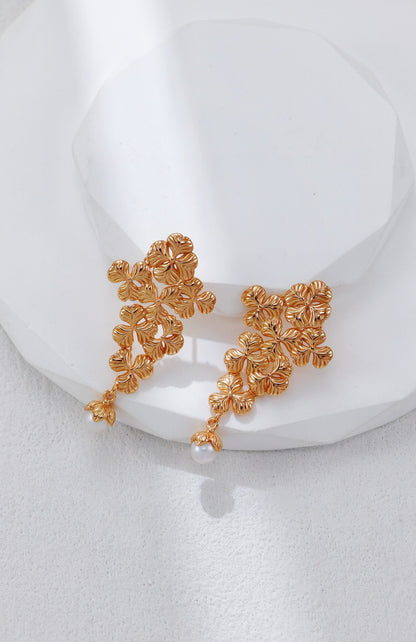 Starlight Garden S925 silver pearl necklace and earrings