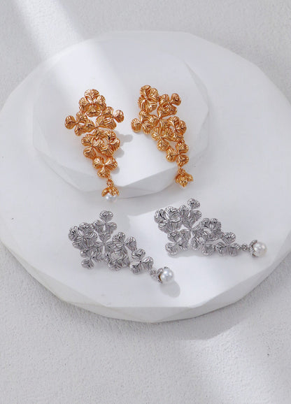 Starlight Garden S925 silver pearl necklace and earrings