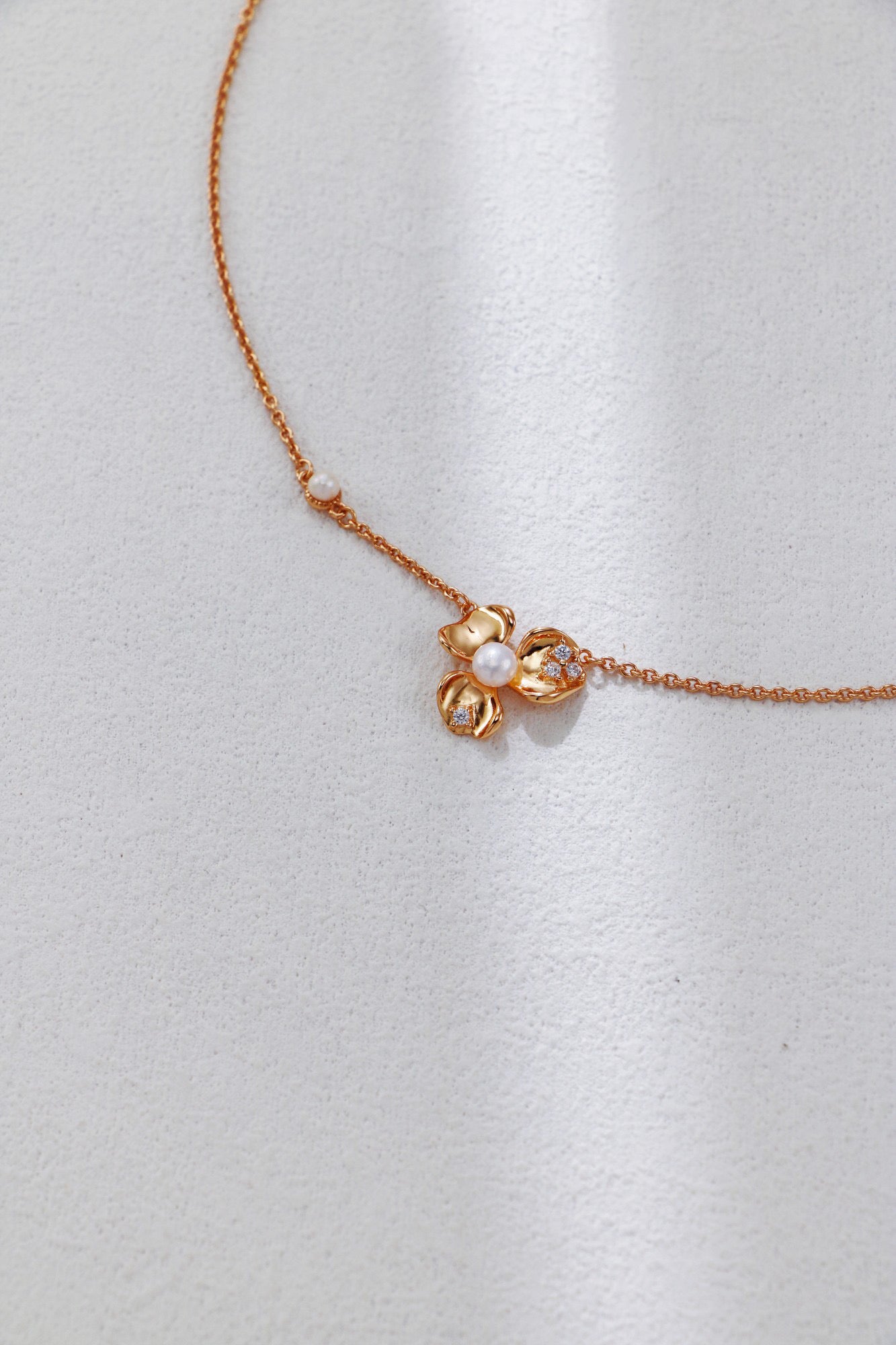 Pearl Blossom necklace earrings and ring