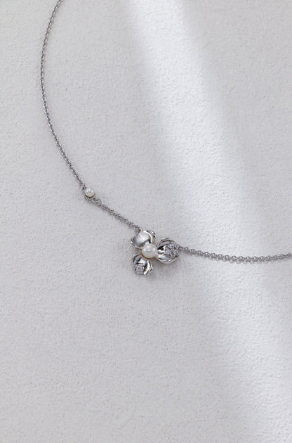 Pearl Blossom necklace earrings and ring