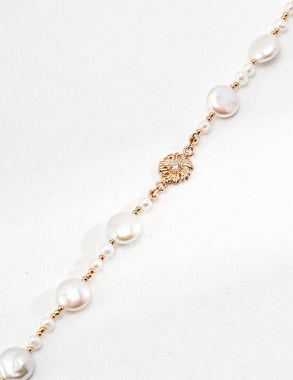 Sun Pearl Garden necklace and earrings