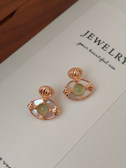 Timeless Grace in Green – S925 Silver & 18K Gold Vermeil Jewelry Set