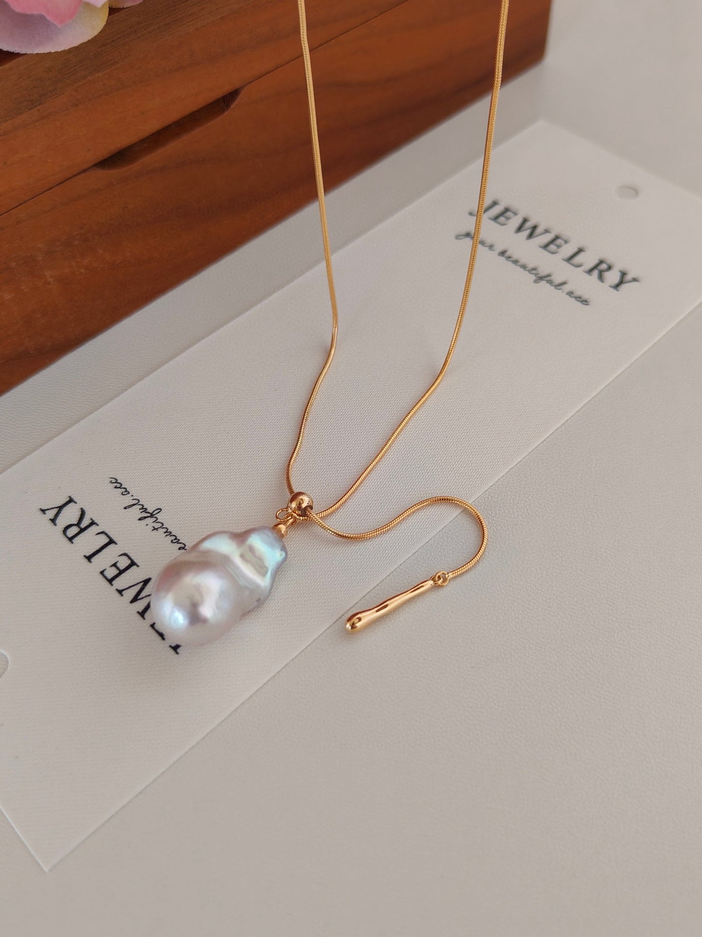 18K Gold-Plated S925 Baroque Pearl Necklace & Earrings Set