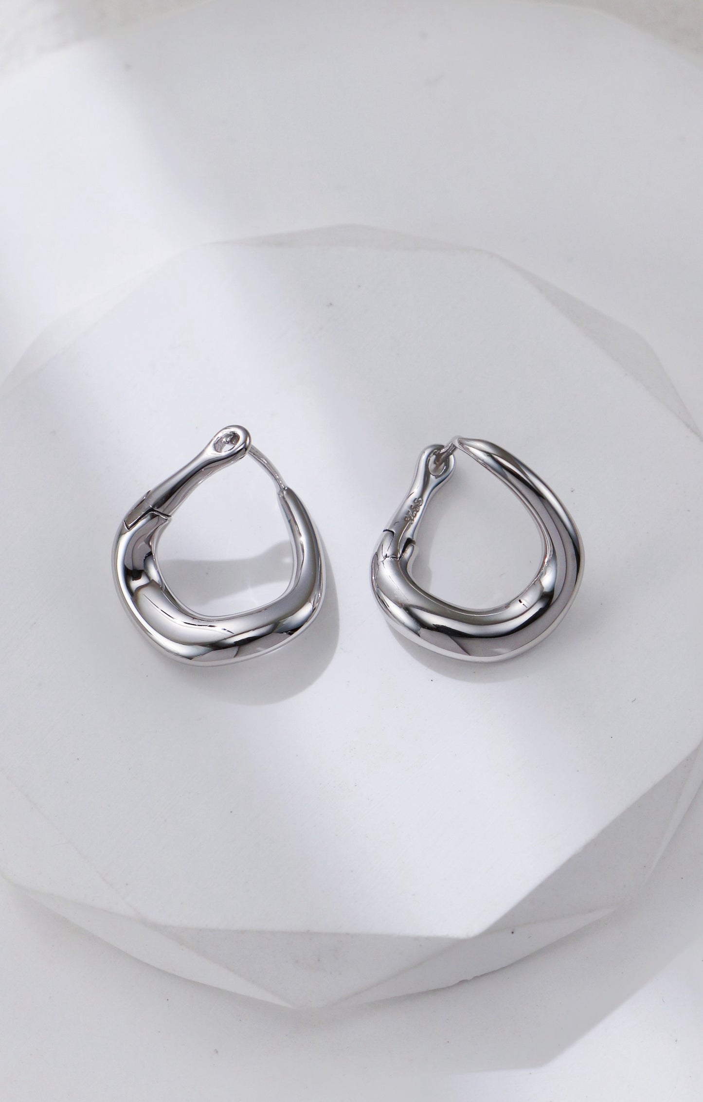 S925 Sterling Silver Twisted Drop Necklace & Earrings Set