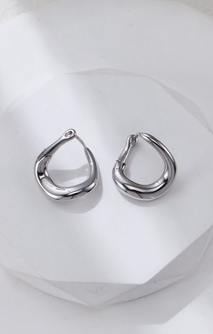 S925 Sterling Silver Twisted Drop Necklace & Earrings Set