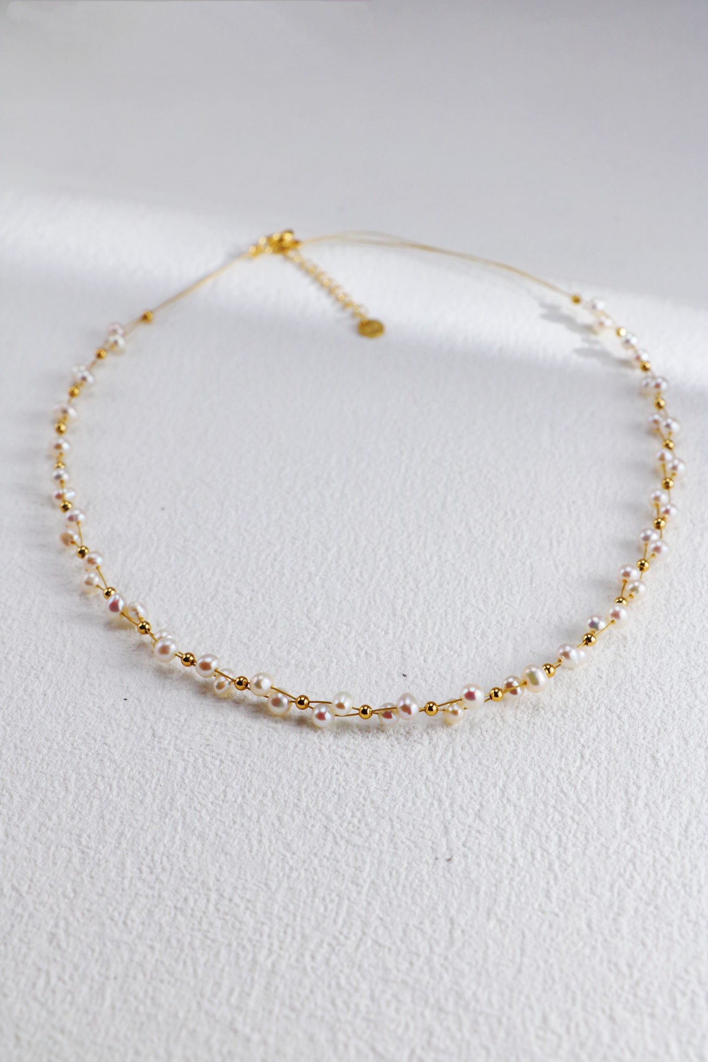 S925 Silver Woven Freshwater Pearl Necklace