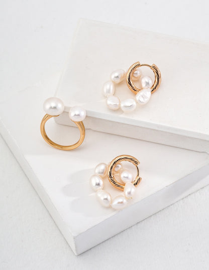 Golden Pearl Convertible Earrings