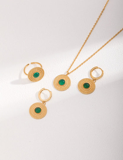 Green Chalcedony Jewelry Set – Holiday Edition