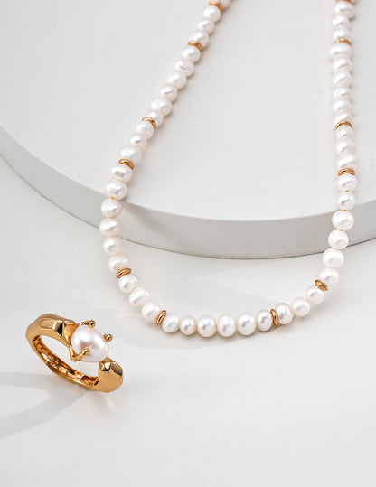 Vintage Gold Freshwater Pearl Necklace