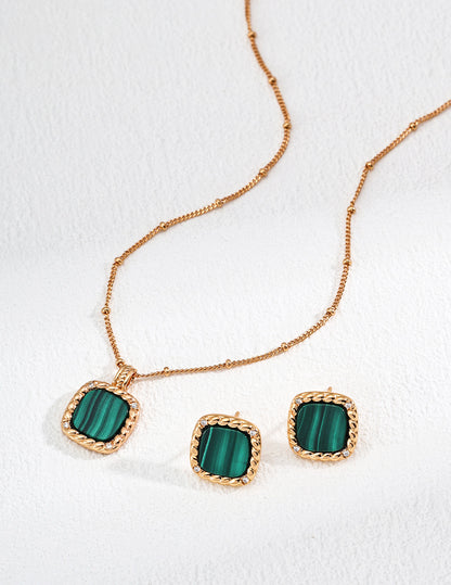 Timeless Malachite & Gold Jewelry Set