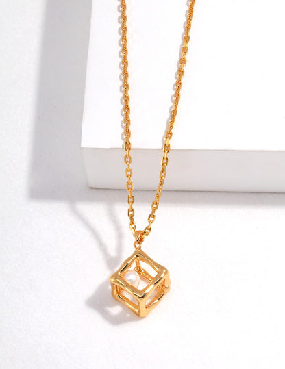 Geometric Pearl Cube Set — Modern Art Meets Timeless Elegance