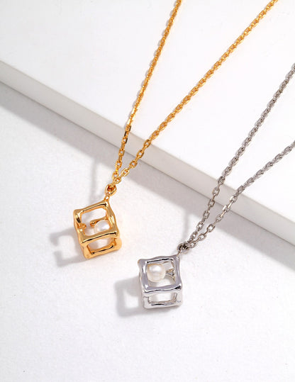 Geometric Pearl Cube Set — Modern Art Meets Timeless Elegance