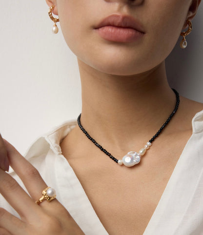 Dual-Style Nature Pearl Hoops