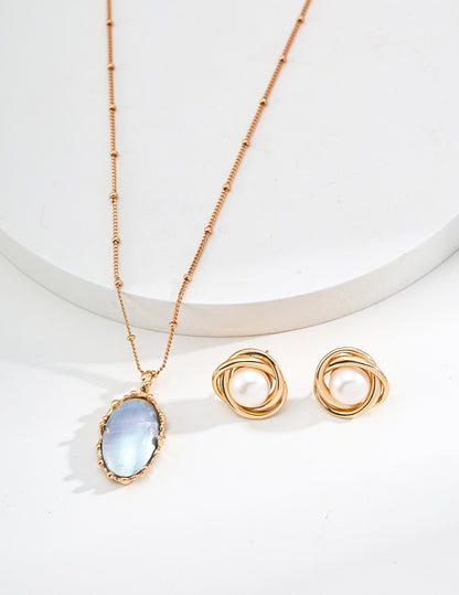 S925 Silver Mabe Pearl Necklace – Ocean Glow in Every Angle