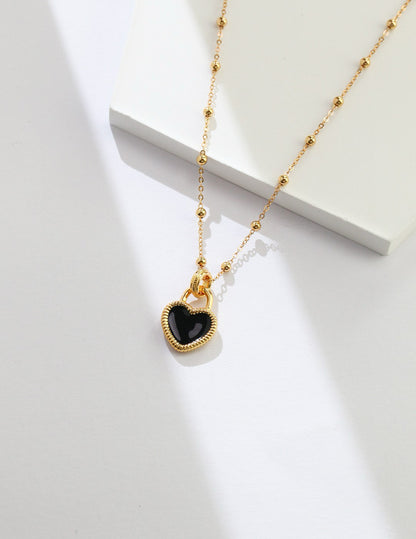 🖤 Reversible Enamel Heart Necklace – Two Ways to Shine