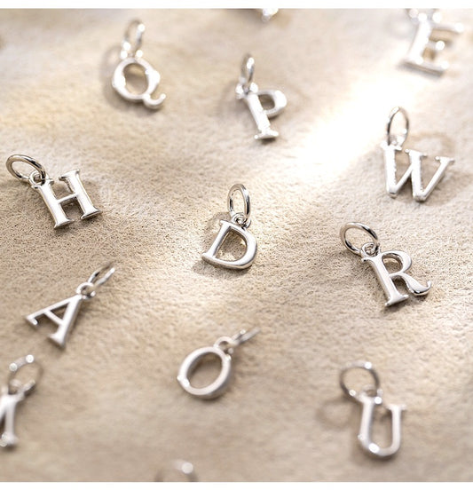 925 Sterling Silver Initial Letter Charm