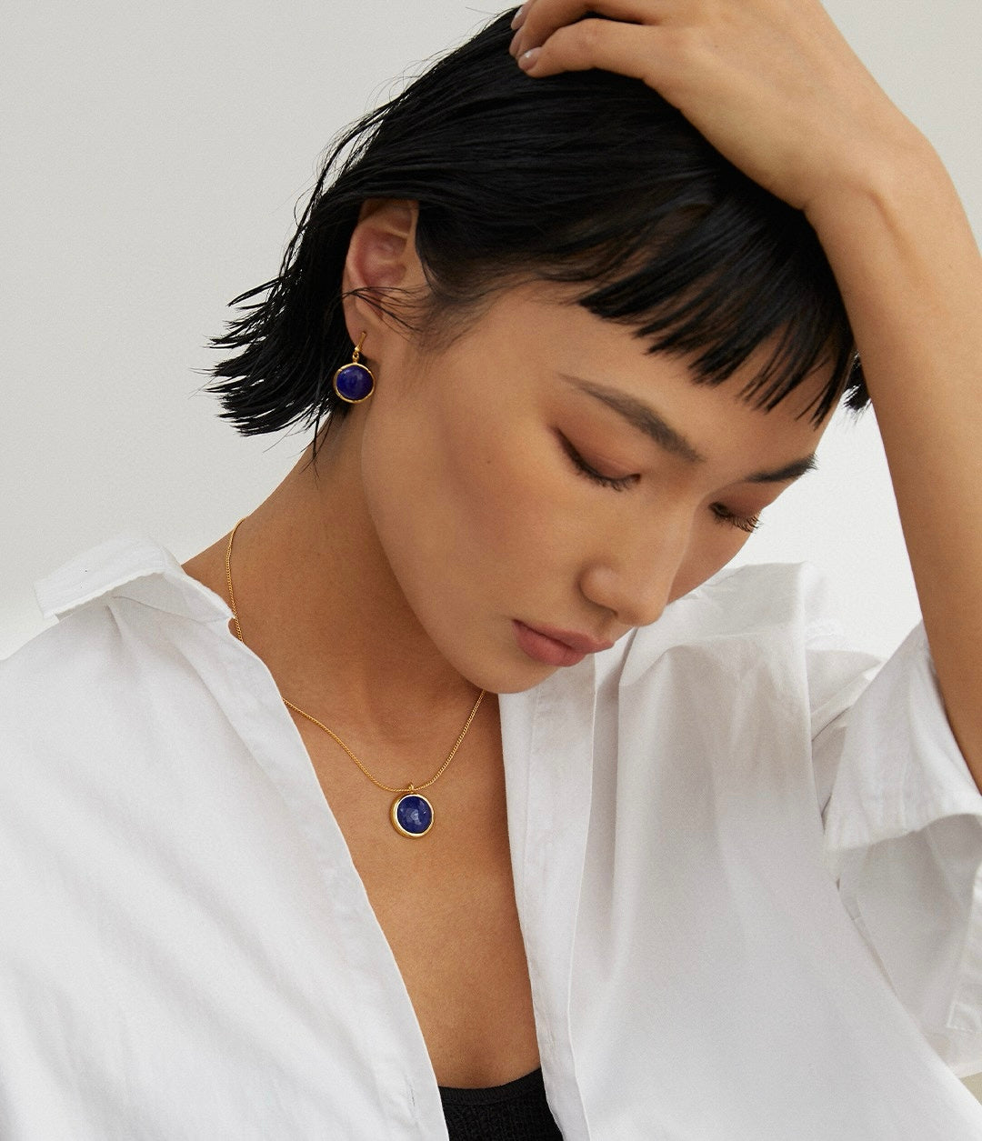 S925 Silver/Natural Lapis Lazuli Pendant Necklace,Earrings,Ring