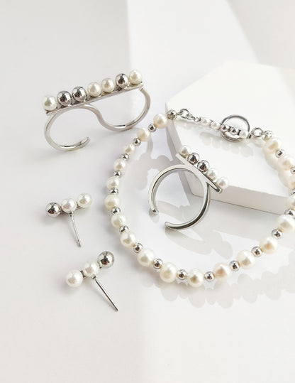 ✨ Minimalist Pearl &amp; Silver Bead Collection ✨