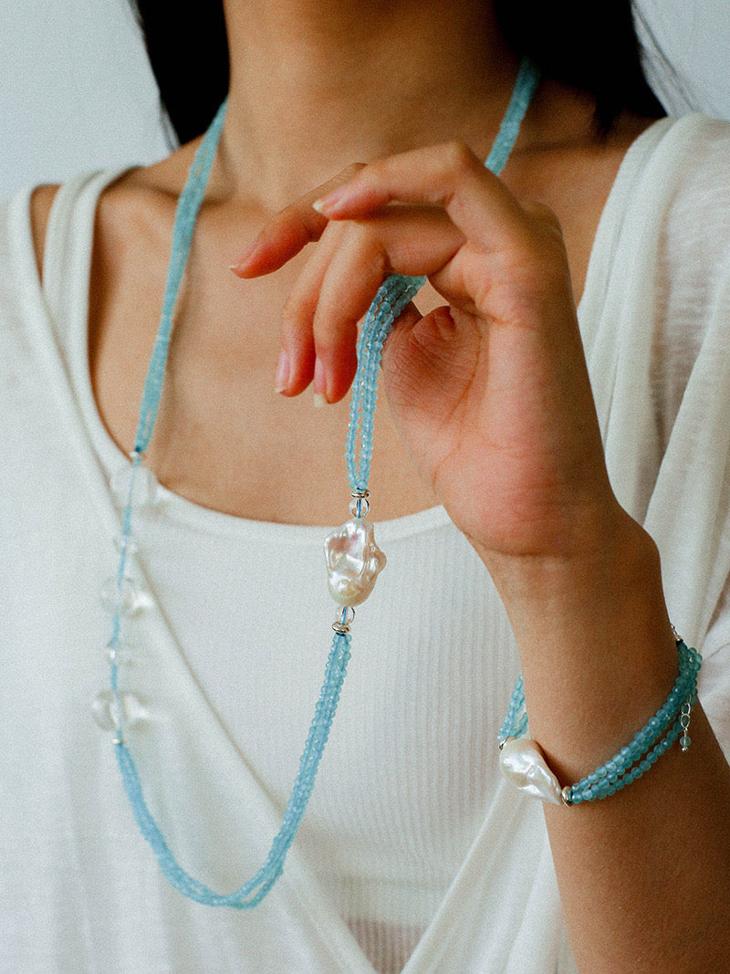 Aqua Pearl Mirage Jewelry Set
