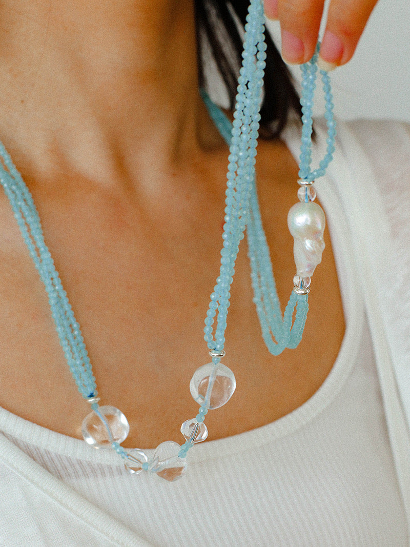 Aqua Pearl Mirage Jewelry Set