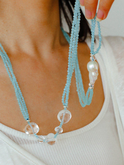 Aqua Pearl Mirage Jewelry Set