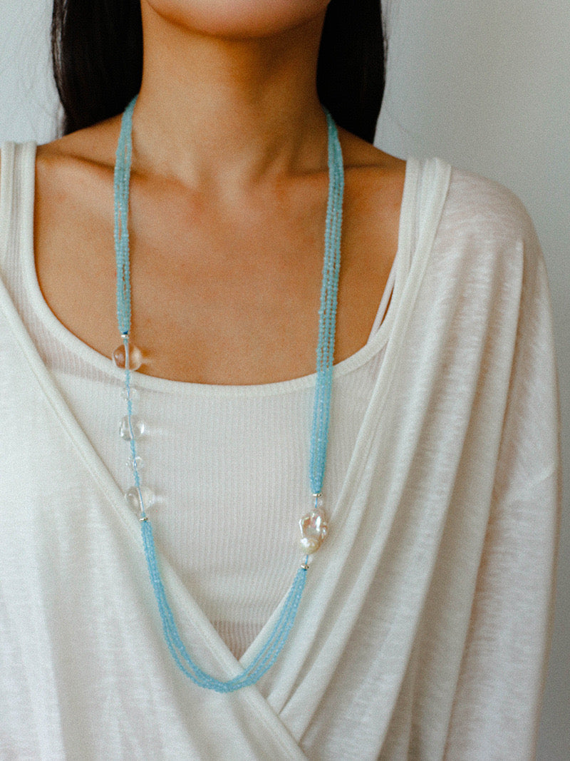 Aqua Pearl Mirage Jewelry Set