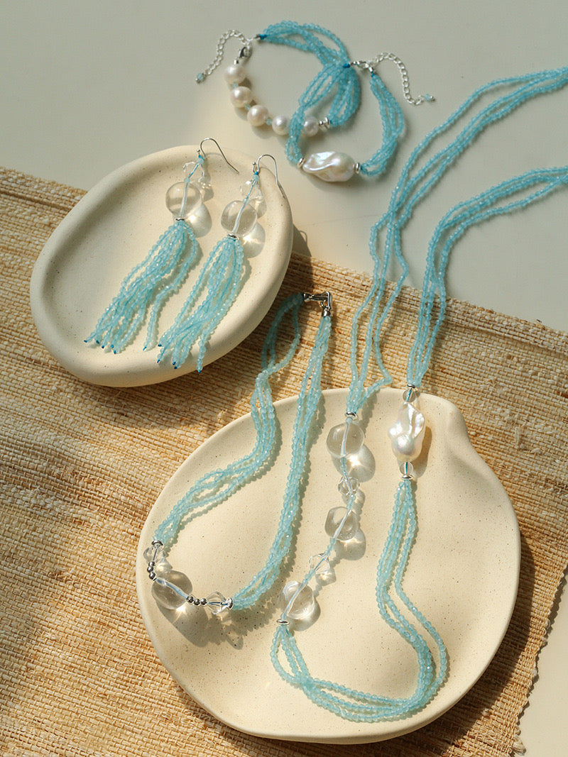 Aqua Pearl Mirage Jewelry Set