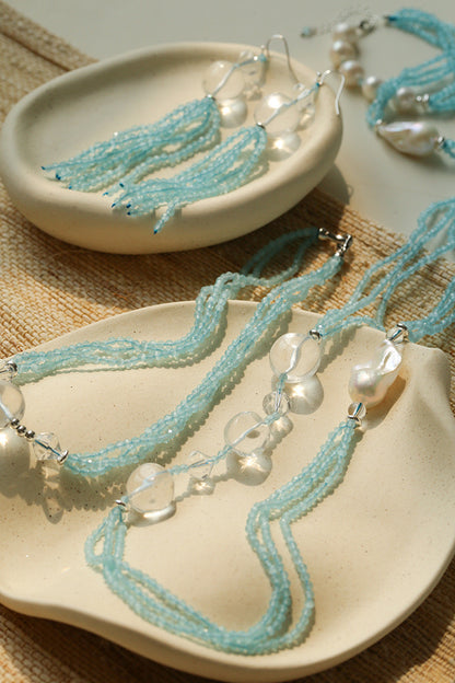 Aqua Pearl Mirage Jewelry Set