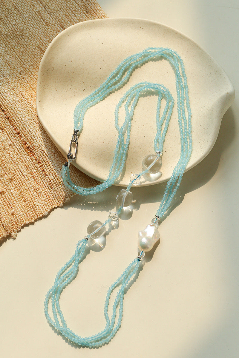Aqua Pearl Mirage Jewelry Set