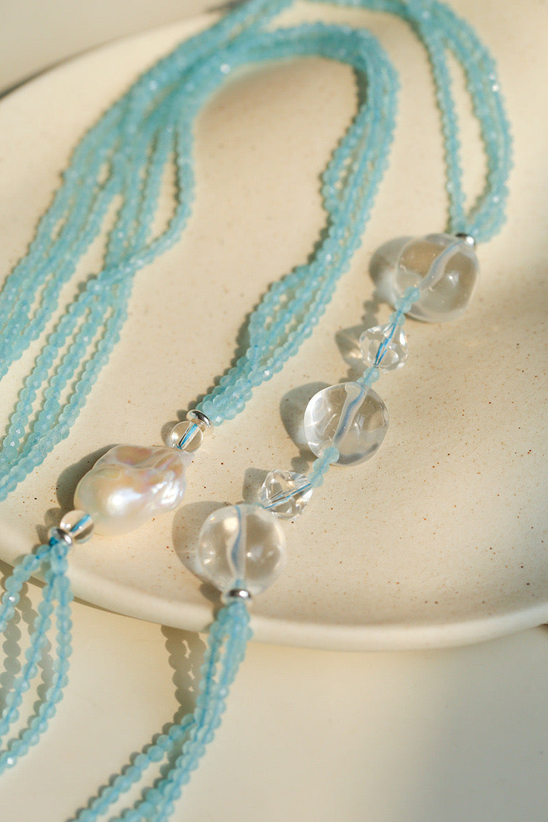 Aqua Pearl Mirage Jewelry Set