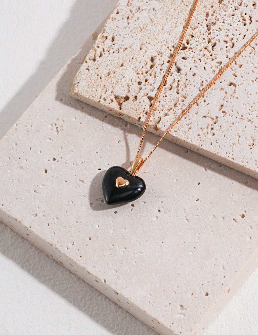 Vintage Black Heart Necklace — Bold, Elegant, and Timeless