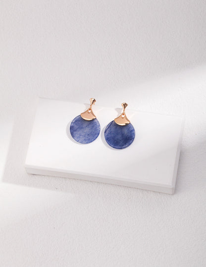 Blue Aventurine Drop Earrings — Calm, Elegant, and Refined