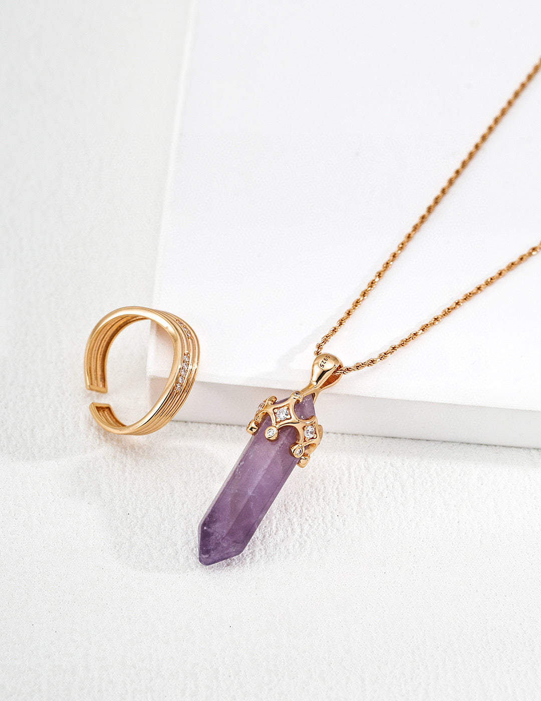 Amethyst Crystal Pendant Necklace — Grace, Calm, and Inner Light