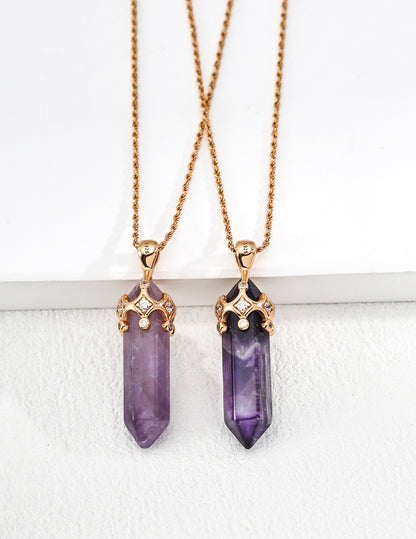Amethyst Crystal Pendant Necklace — Grace, Calm, and Inner Light