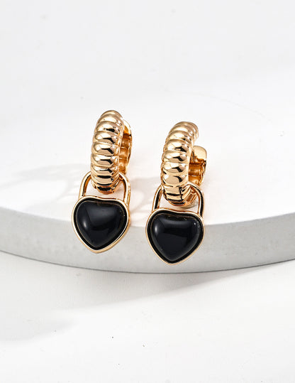 Detachable Black Onyx Earrings