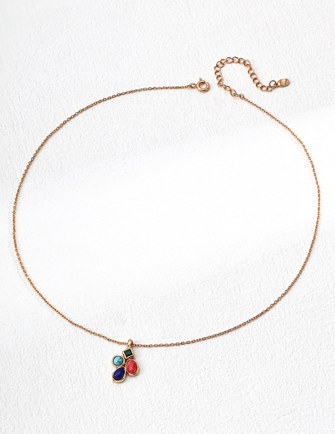 Vintage Lapis & Rhodochrosite Pendant Necklace — Bold, Elegant, and Artistic