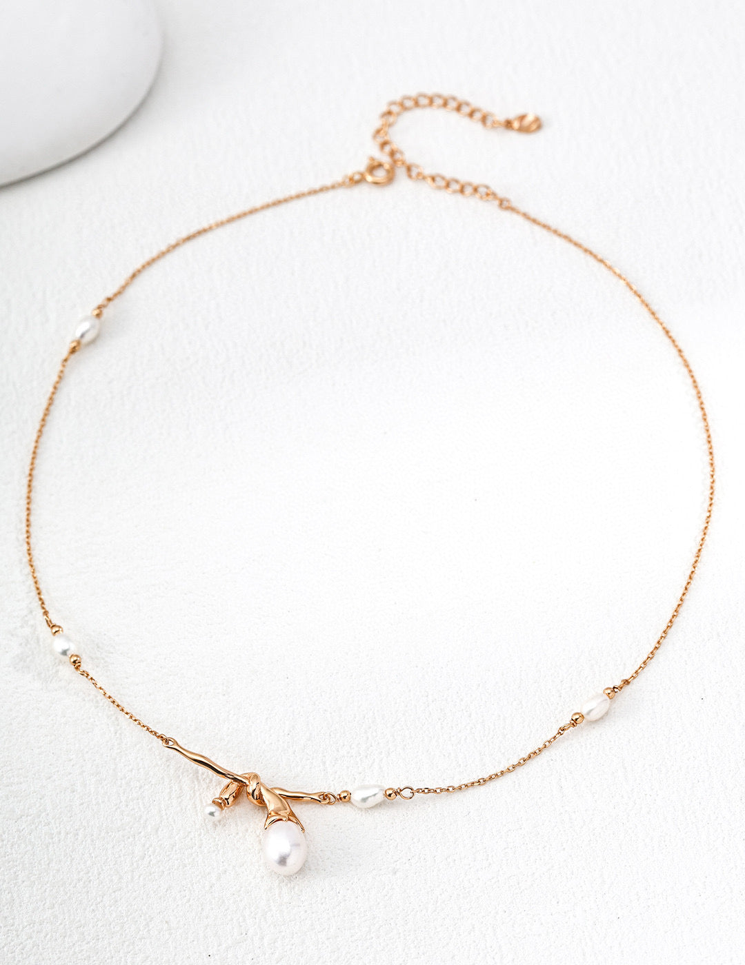 Golden Branch Pearl Necklace & Bracelet Set — Timeless Natural Beauty