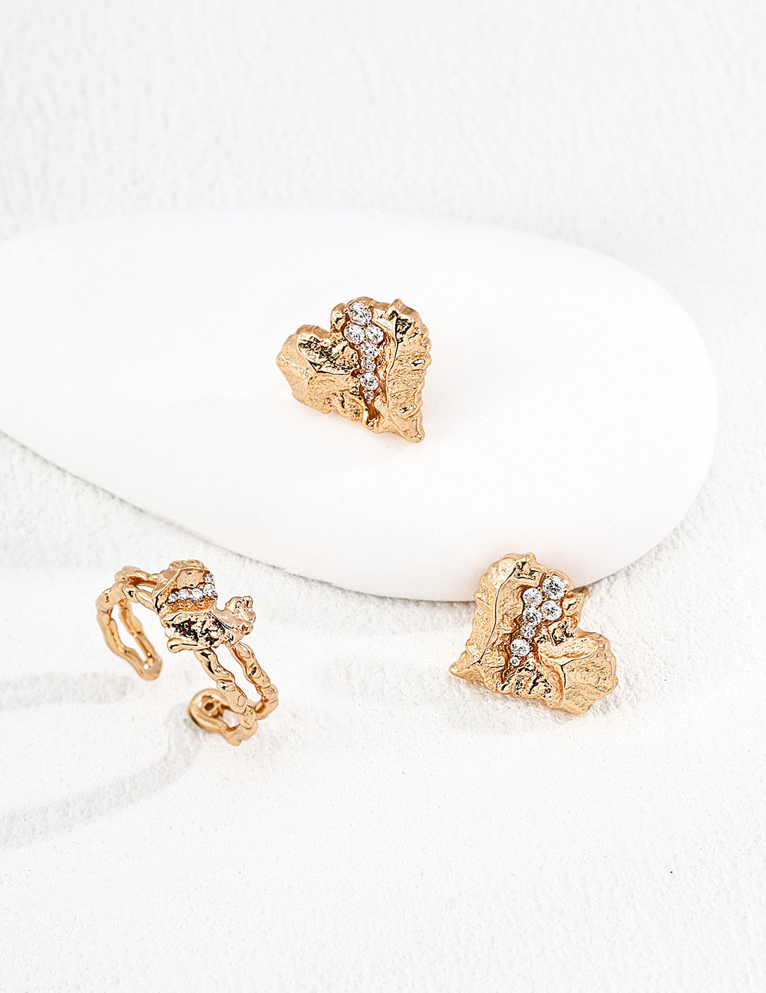 Vintage Gold Heart Jewelry Set