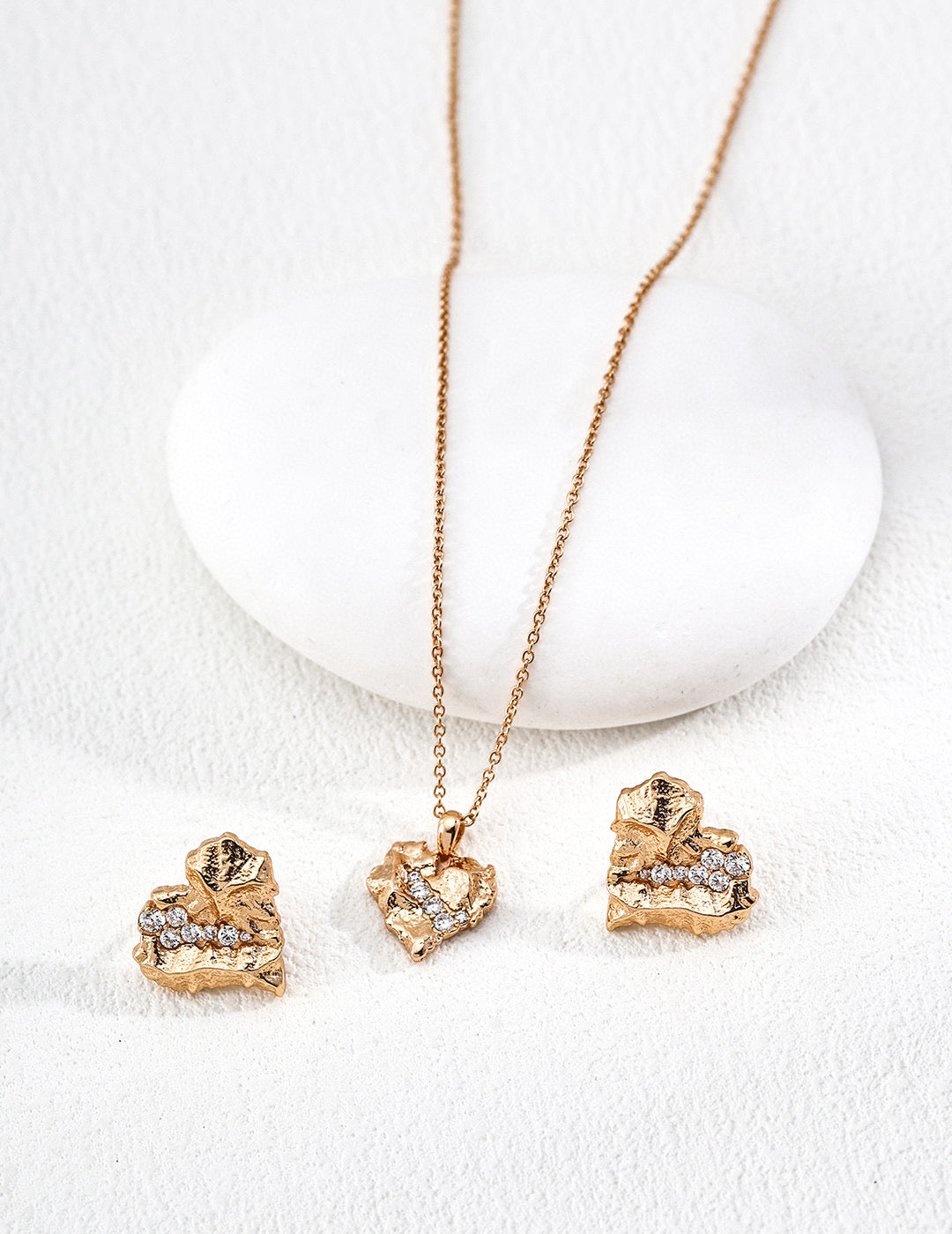 Vintage Gold Heart Jewelry Set