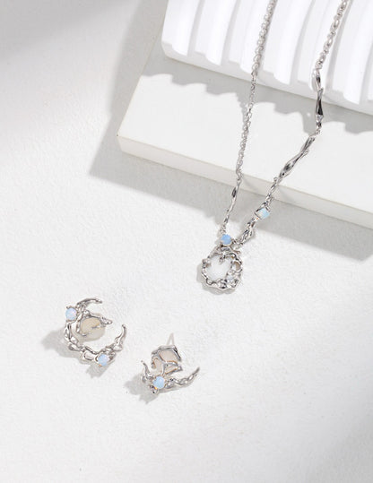 Moonlight Collection — Opal & Mother-of-Pearl Jewelry Set