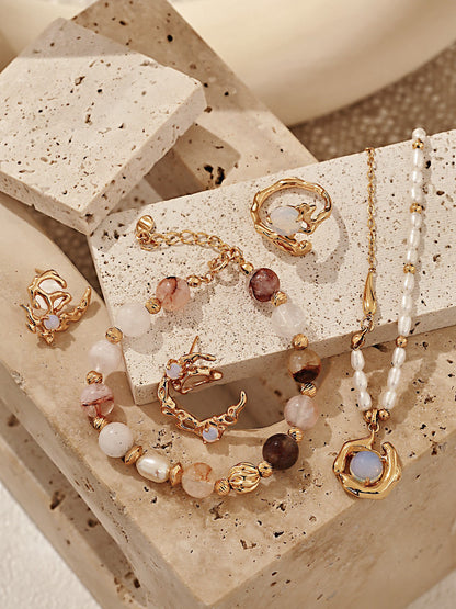 Moonlight Collection — Opal & Mother-of-Pearl Jewelry Set