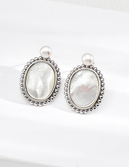 Vintage Baroque Pearl Shell Earrings