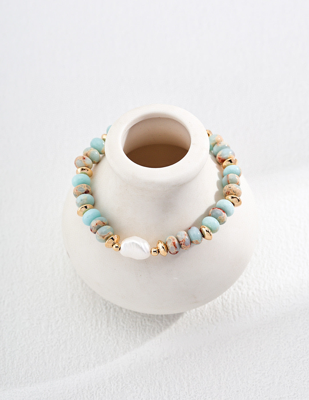 Natural Shoushan Stone & Pearl Necklace / Bracelet