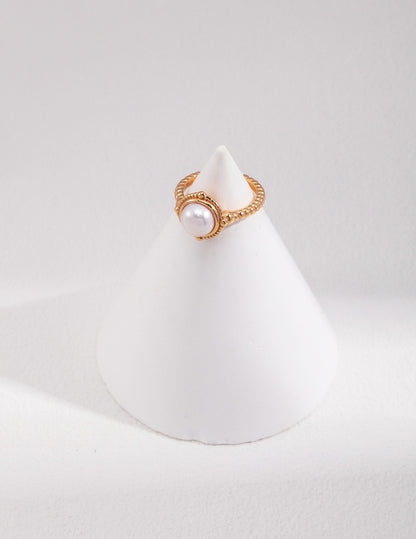 Lulu & Evie – Classic Pearl Adjustable Ring