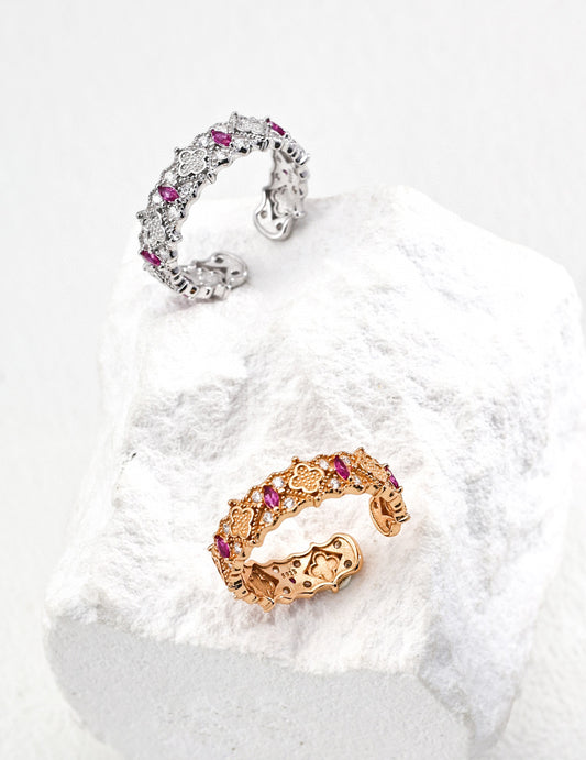Lulu & Evie – Vintage Floral Zircon Ring