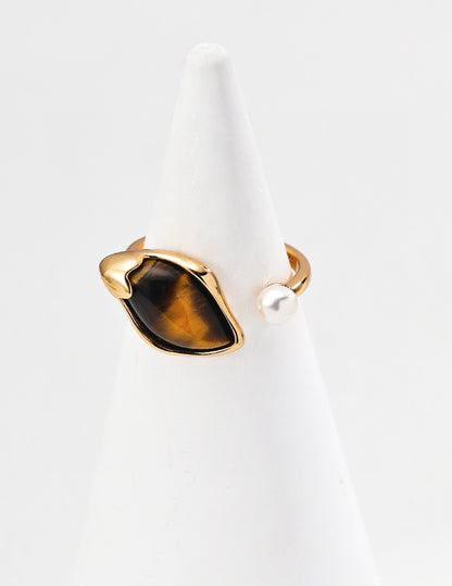 Lulu & Evie – Dawn Dew Tiger’s Eye Ring