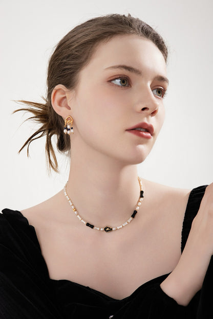 Lulu & Evie – Lapis & Pearl Drop Earrings